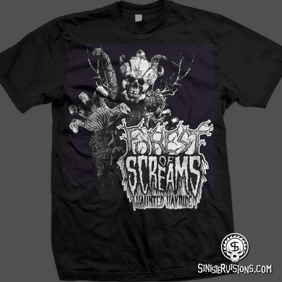 Sinister Visions: T-shirt design for haunted houses, haunted ...